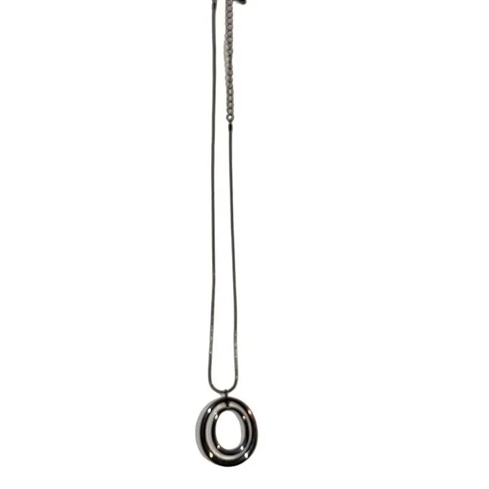 Handmade 10” Silver tone necklace with 2 rings